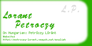 lorant petroczy business card